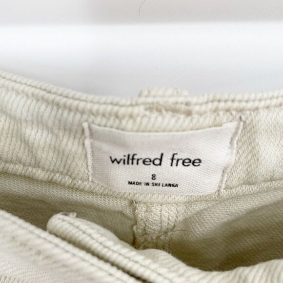 Aritzia Wilfred Free Entrance Wide Leg Pant High Waisted Stretch Beige Women's 8 - Picture 6 of 7